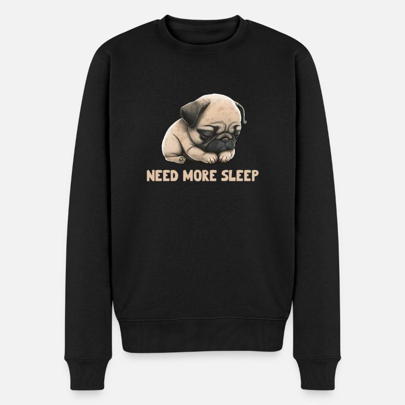 Need more sleep pug - Men's Premium Organic Jumper - black