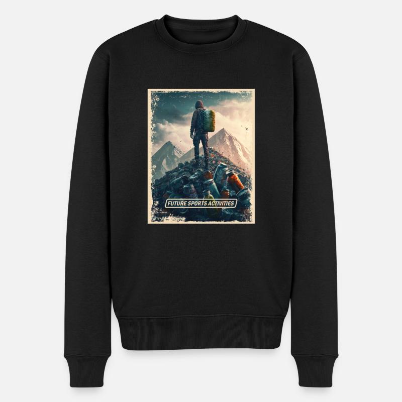 Bergsteigen Postapokalyptische Welt - Männer Premium Bio Pullover - Schwarz