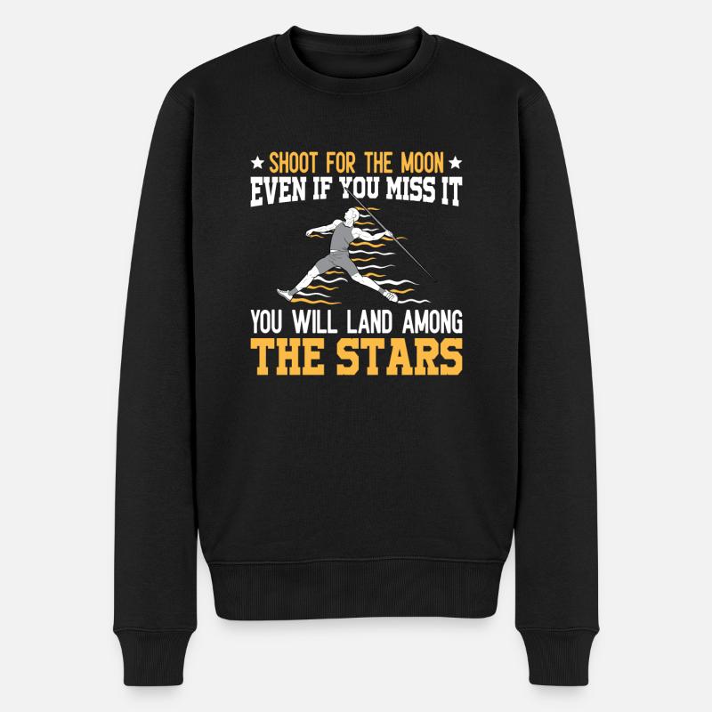 Speerwurfstrecker Leichtathletik Speerwerfer - Männer Premium Bio Pullover - Schwarz