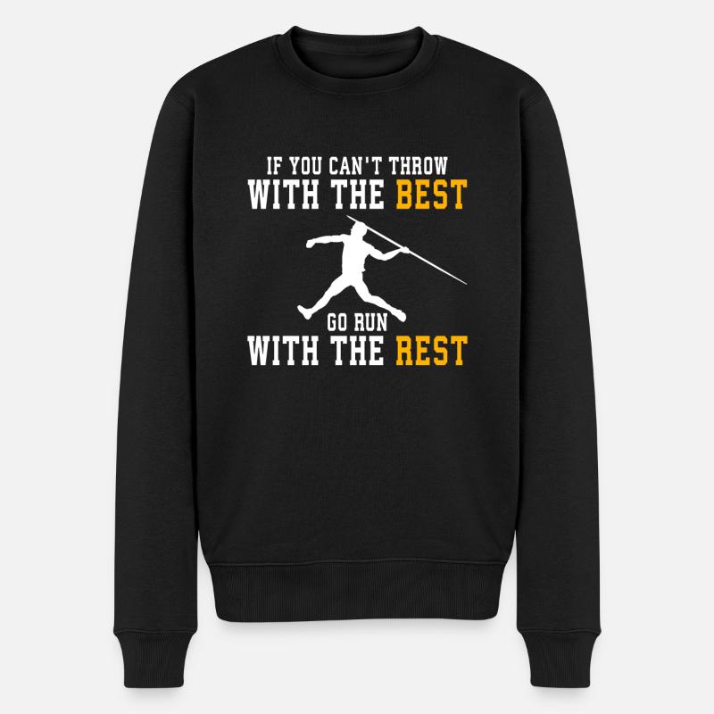 Speerwurfstrecker Leichtathletik Speerwerfer - Männer Premium Bio Pullover - Schwarz