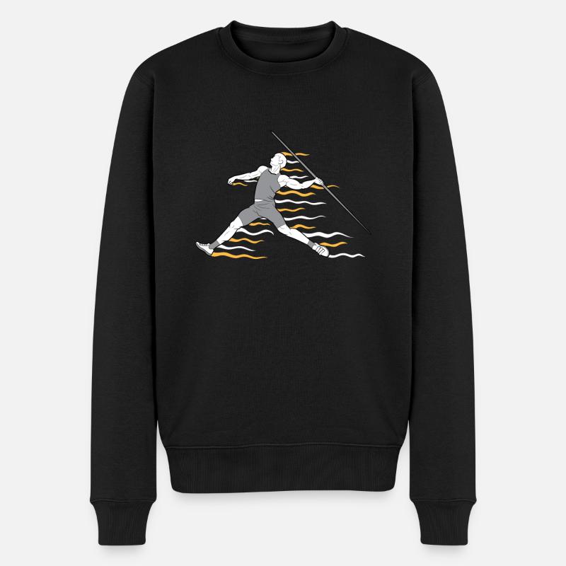 Speerwurfstrecker Leichtathletik Speerwerfer - Männer Premium Bio Pullover - Schwarz