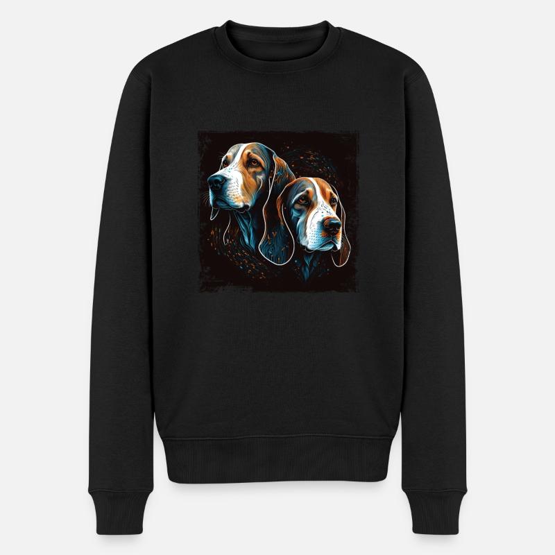 Beagle Bild Portrait - Männer Premium Bio Pullover - Schwarz