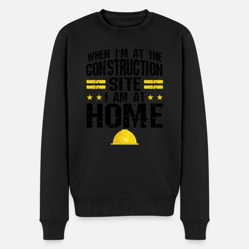 Baustelle Bauherr Geschenk - Männer Premium Bio Pullover - Schwarz