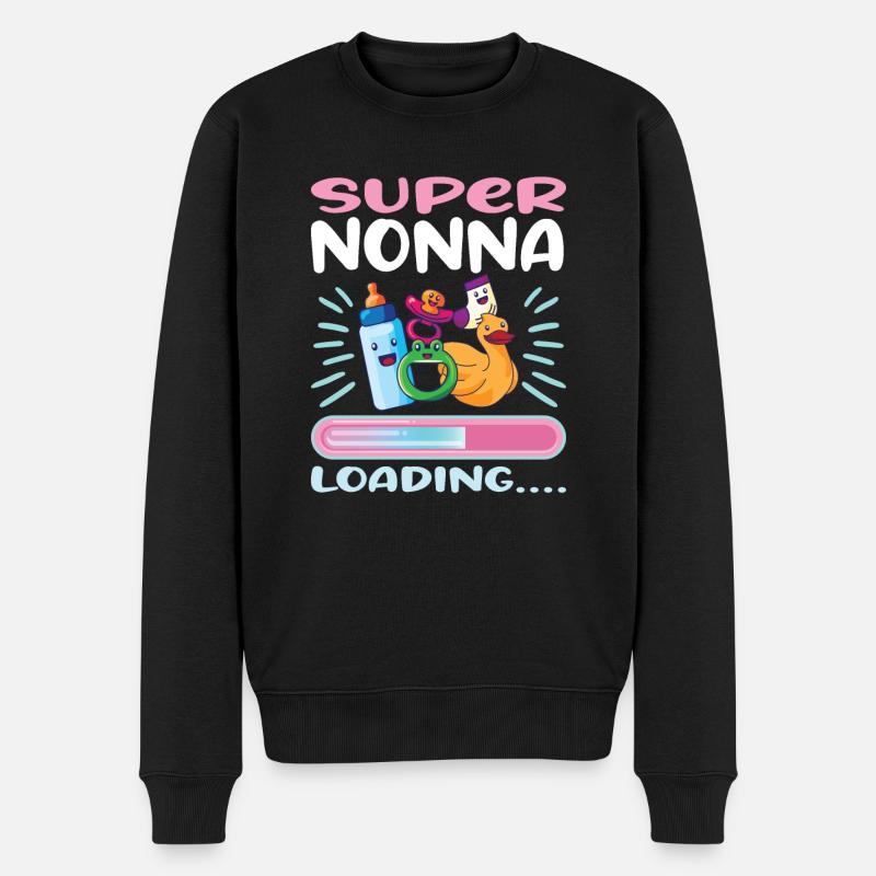 Super Nonna 2023 Loading..... - Männer Premium Bio Pullover - Schwarz