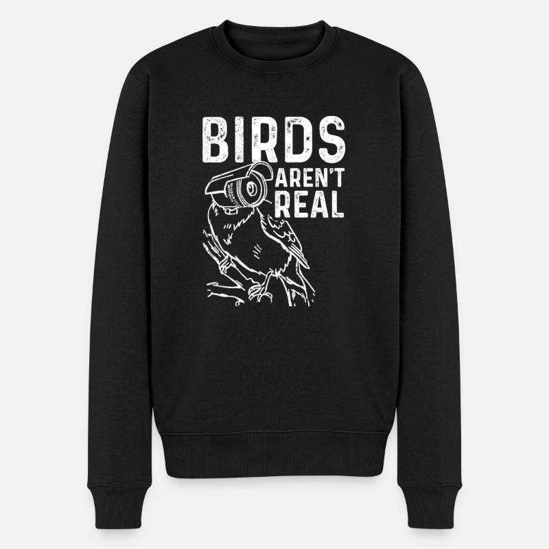Birds Are Not Real - Männer Premium Bio Pullover - Schwarz