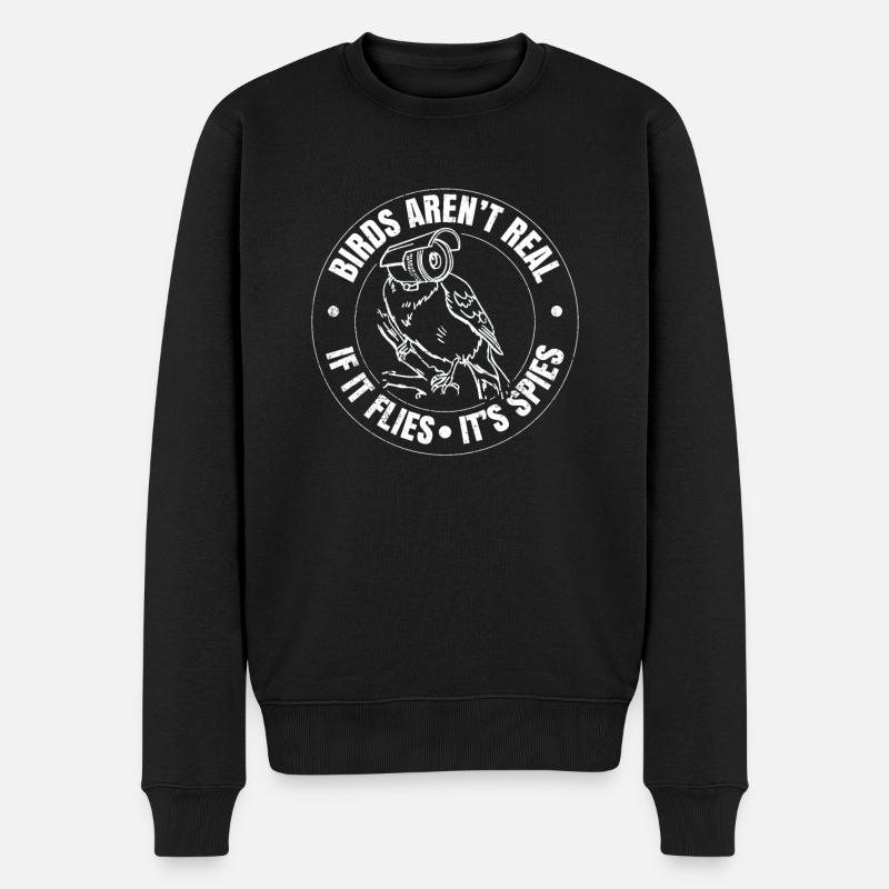 Birds Are Not Real - Männer Premium Bio Pullover - Schwarz