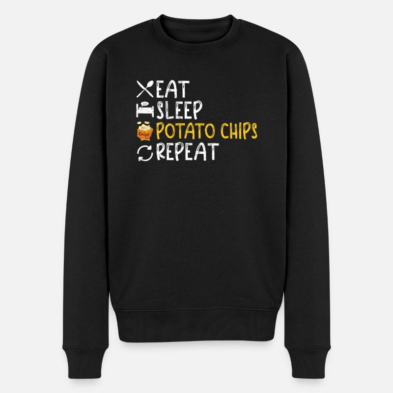 Potato Chips Gift - Men's Premium Organic Jumper - black