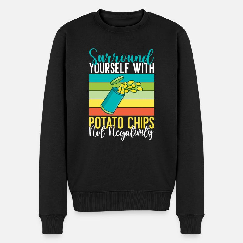 Kartoffelchips Geschenk - Männer Premium Bio Pullover - Schwarz