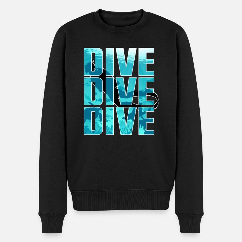 Dive Dive Dive - Men's Premium Organic Jumper - black