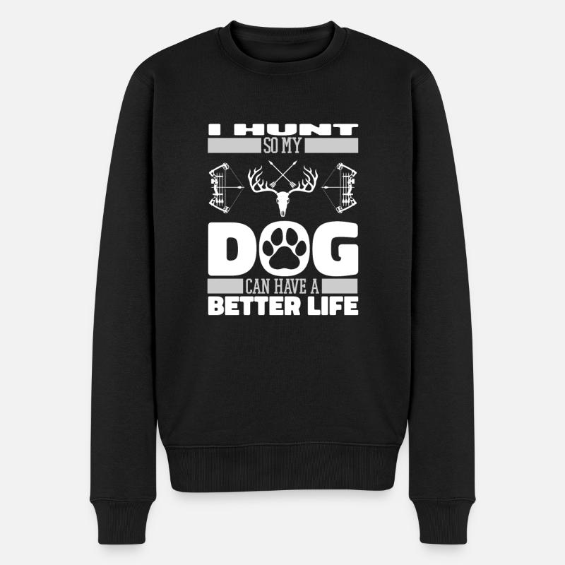 Bogenjagd Bogenjäger Hund - Männer Premium Bio Pullover - Schwarz