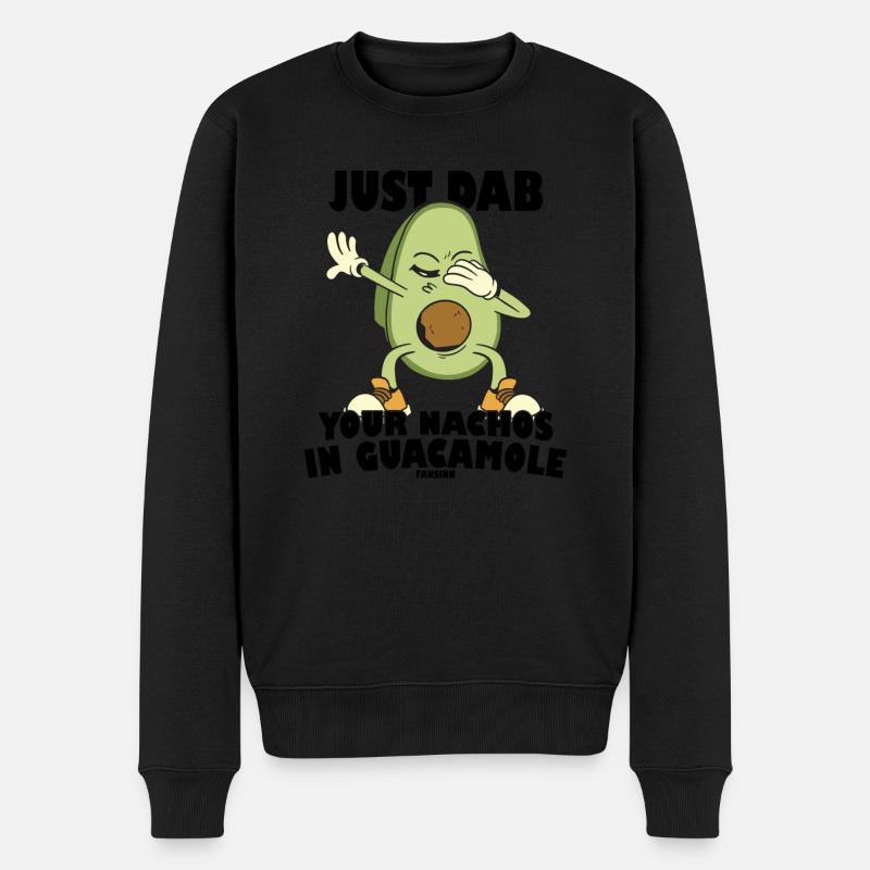 Guacamole Avocado lustiger Spruch - Männer Premium Bio Pullover - Schwarz