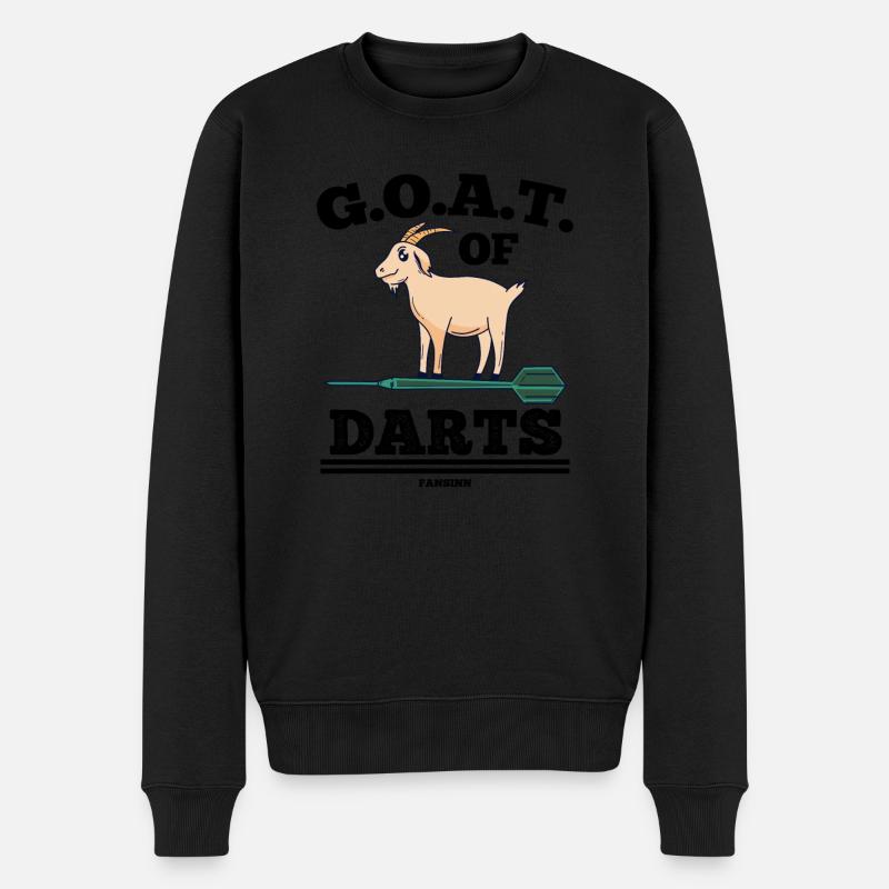 Ziege spielt Dart - Männer Premium Bio Pullover - Schwarz