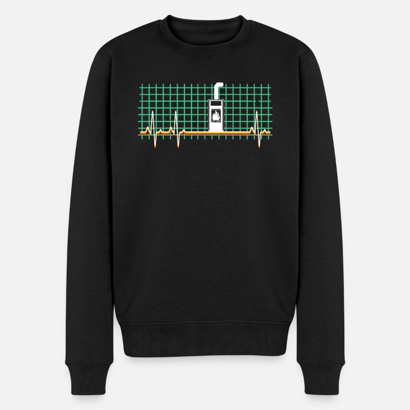 Cheminée ECG Poêle à bois - Pull Premium bio Homme - noir