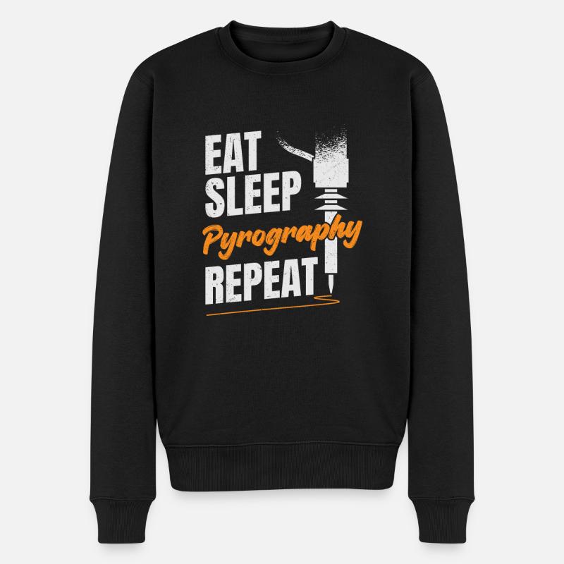 Lustiges Brandmalerei Hobby Pyrographie Geschenk - Männer Premium Bio Pullover - Schwarz