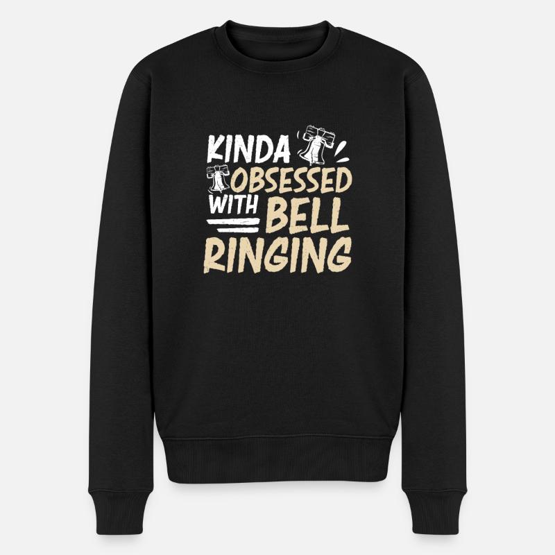 Kinda Obsessed Funny Bell Ringing Campanology A - Men's Premium Organic Jumper - black