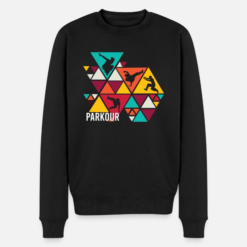 Parkour, Freerunning, Street Workout, Acrobatic - Männer Premium Bio Pullover - Schwarz