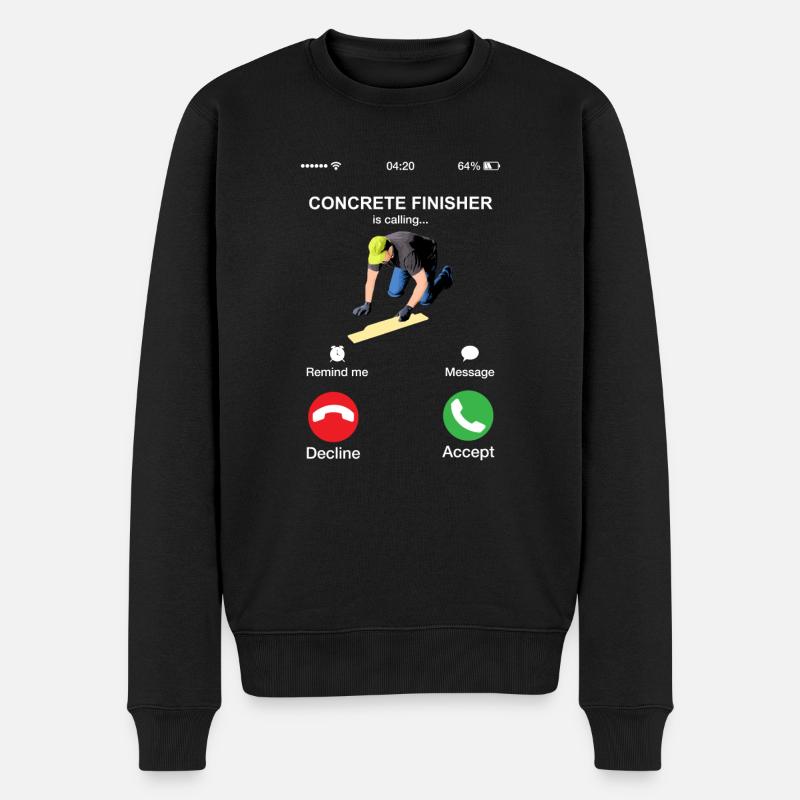 Betonfertiger ruft Bauarbeiter an - Männer Premium Bio Pullover - Schwarz