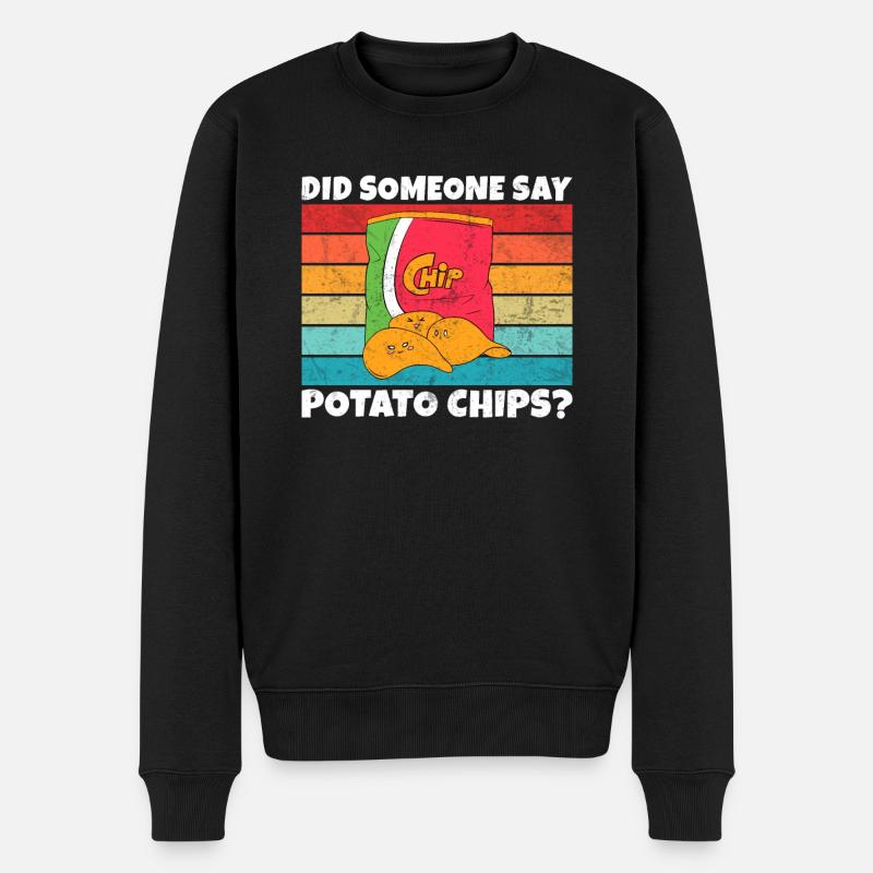Kartoffelchips Geschenk - Männer Premium Bio Pullover - Schwarz