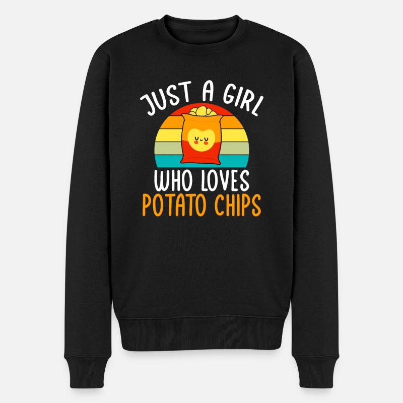 Kartoffelchips Geschenk - Männer Premium Bio Pullover - Schwarz