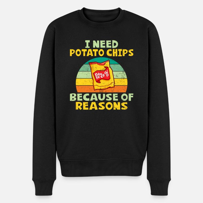 Kartoffelchips Geschenk - Männer Premium Bio Pullover - Schwarz