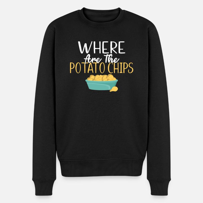 Kartoffelchips Geschenk - Männer Premium Bio Pullover - Schwarz