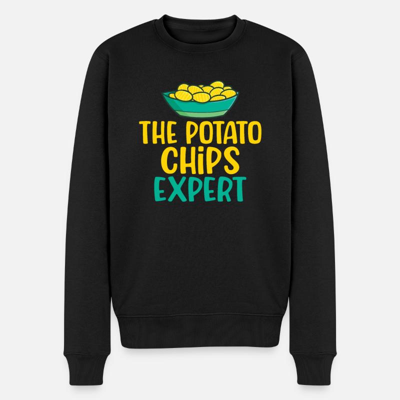 Kartoffelchips Geschenk - Männer Premium Bio Pullover - Schwarz