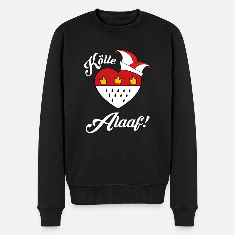 Karneval Kostüm Kölle Alaaf Herz Wappen Köln - Männer Premium Bio Pullover - Schwarz