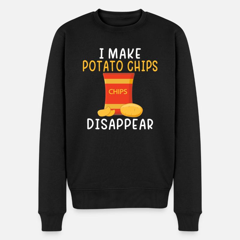 Kartoffelchips Geschenk - Männer Premium Bio Pullover - Schwarz