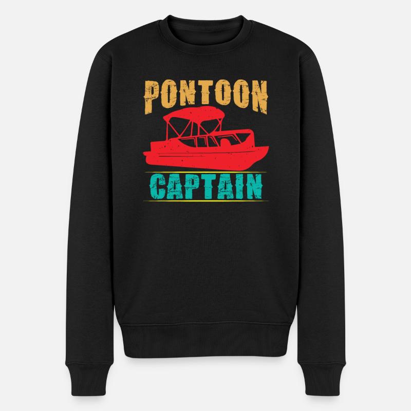 Pontonkapitän - Männer Premium Bio Pullover - Schwarz