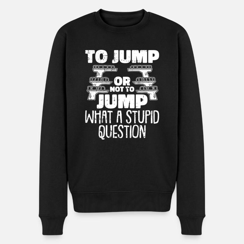 Turmspringen Turmspringer Lustig - Männer Premium Bio Pullover - Schwarz