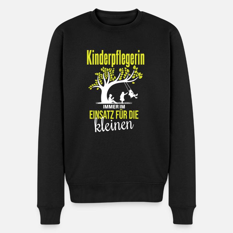 Cooles Kinderpflegerinnen Spruch Design - Männer Premium Bio Pullover - Schwarz