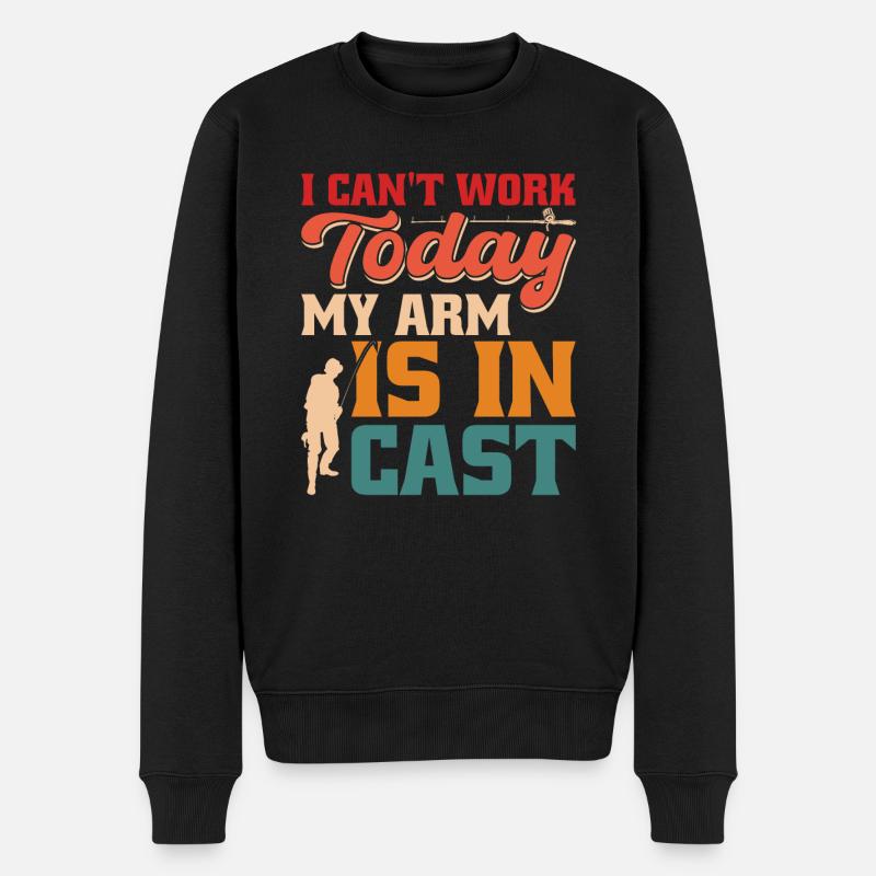 Kann Heute Nicht Arbeiten, Mein Arm Ist - Männer Premium Bio Pullover - Schwarz