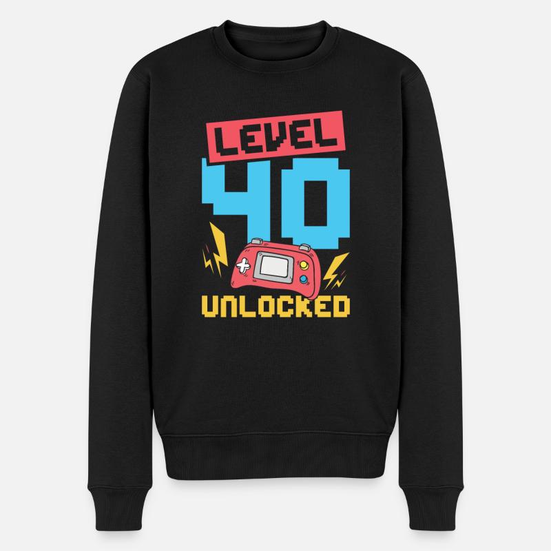 Level 40 unlocked - Männer Premium Bio Pullover - Schwarz