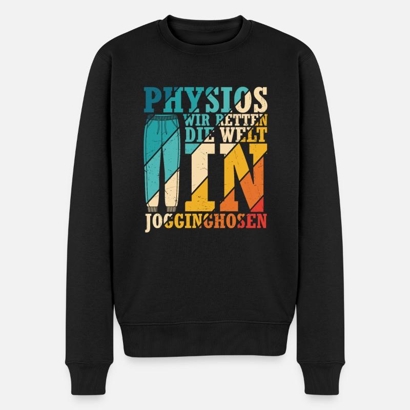 Physiotherapeut Physio Spruch Therapeut Geschenk M - Männer Premium Bio Pullover - Schwarz