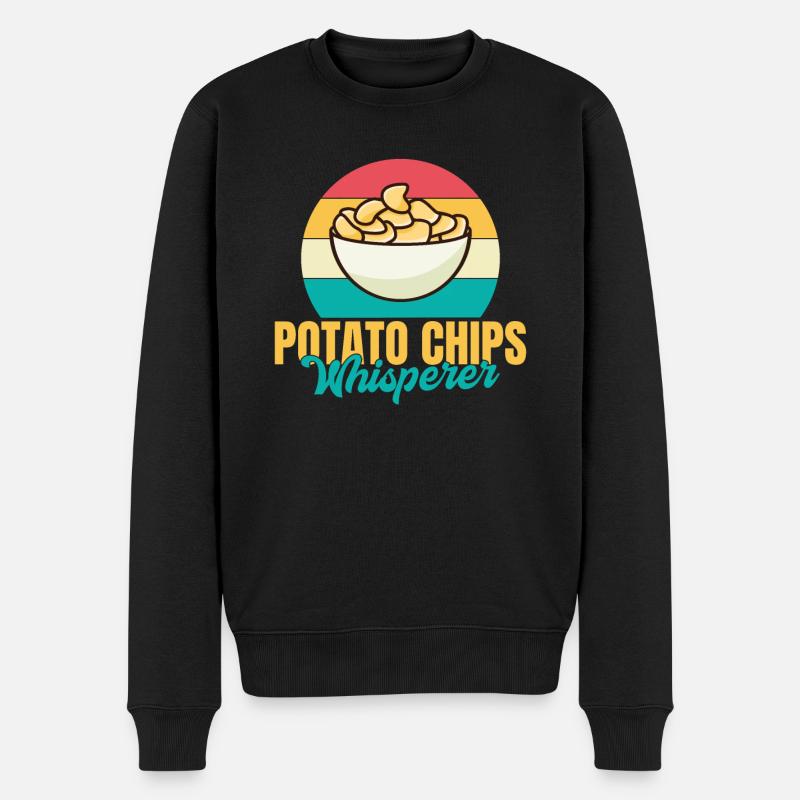 Kartoffelchips Geschenk - Männer Premium Bio Pullover - Schwarz