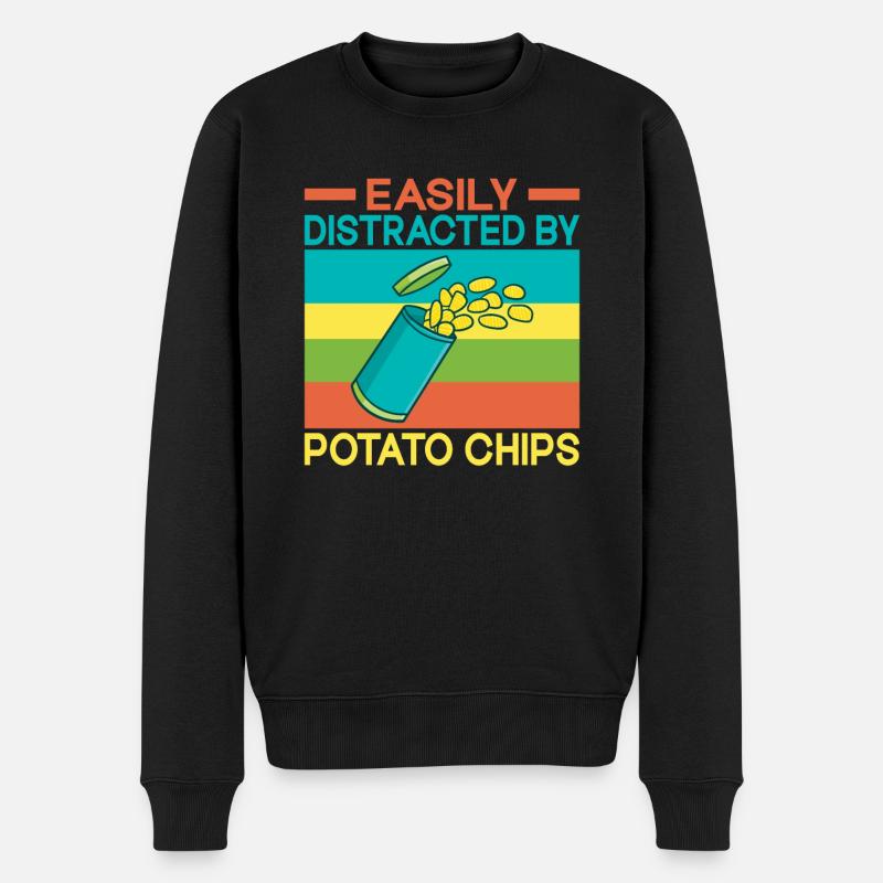 Kartoffelchips Geschenk - Männer Premium Bio Pullover - Schwarz