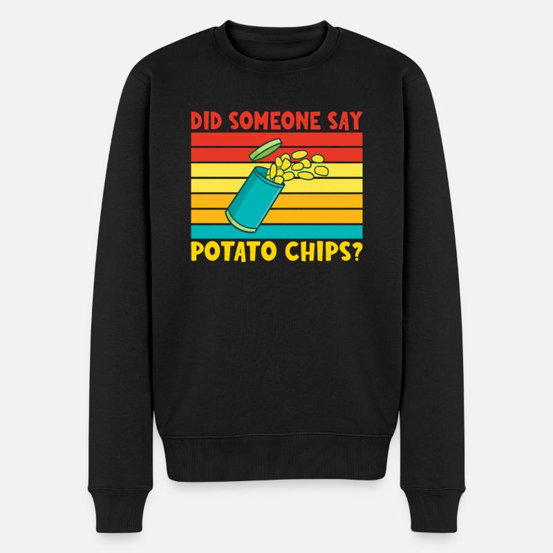 Potato Chips Gift - Men's Premium Organic Jumper - black