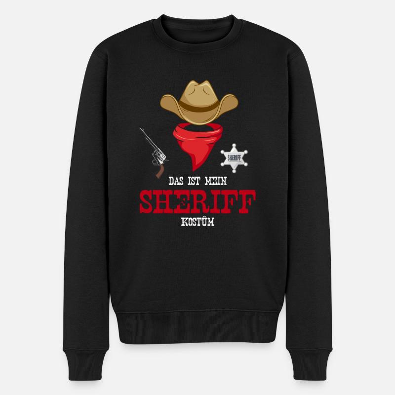 Karneval Kostüm Sheriff - Männer Premium Bio Pullover - Schwarz