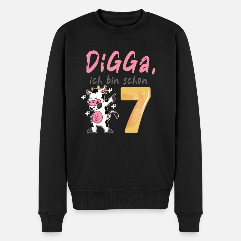 DIGGA, ich bin schon 7 - Männer Premium Bio Pullover - Schwarz