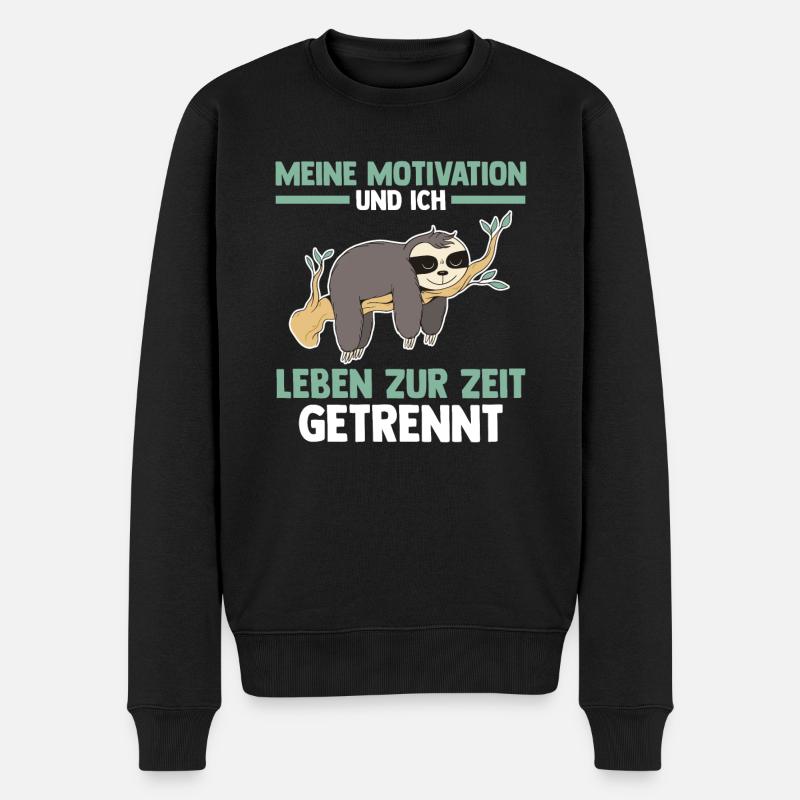 Meine Motivation und ich leben zur Zeit getrennt F - Männer Premium Bio Pullover - Schwarz