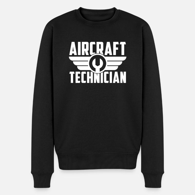 Flugzeug Mechaniker Schlüssel Aircrat Technician - Männer Premium Bio Pullover - Schwarz