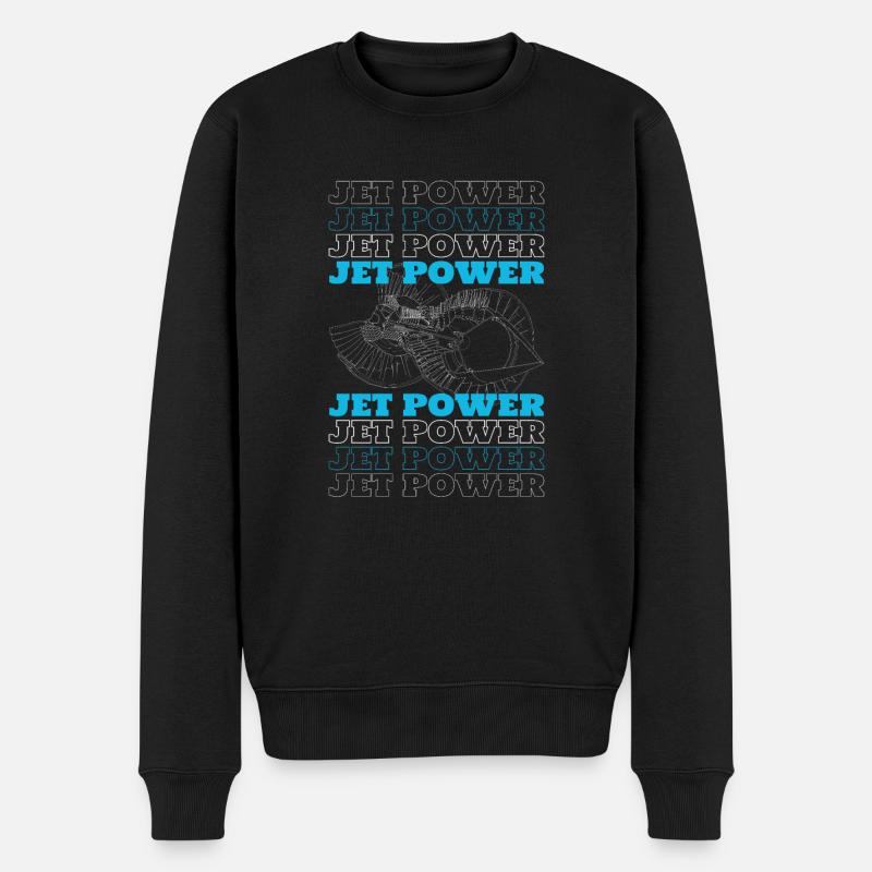 Flugzeug Mechaniker Jet - Männer Premium Bio Pullover - Schwarz