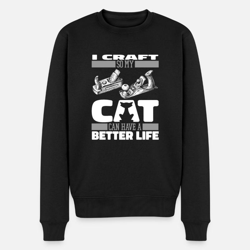 Artisan Chat - Pull Premium bio Homme - noir