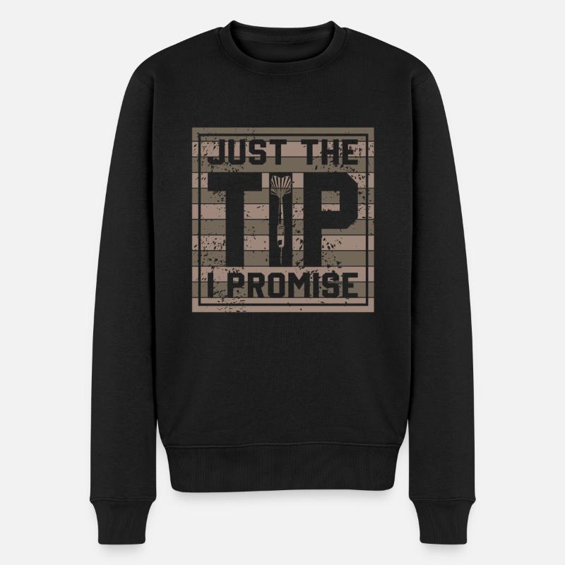 Dart & Bier Lustiger Darts Spruch - Männer Premium Bio Pullover - Schwarz