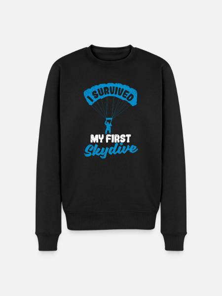 I survived my first skydiving - Men's Premium Organic Jumper - black