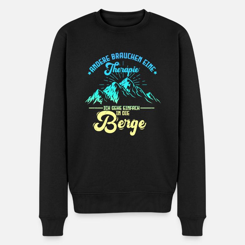 Berge Bergsteiger Urlaub Motiv Spruch Geschenk Wan - Männer Premium Bio Pullover - Schwarz