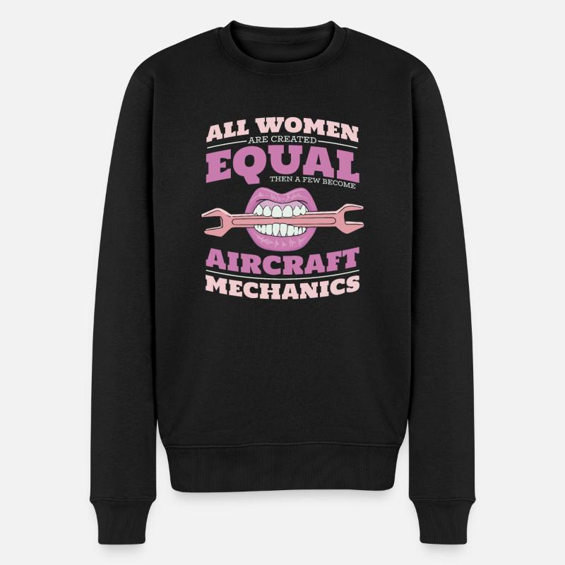 Mécanicienne d’avion - Pull Premium bio Homme - noir