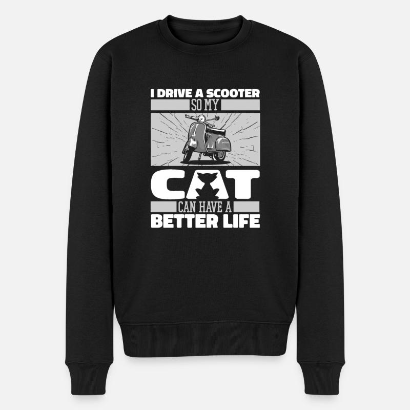 Scooter Cat - Pull Premium bio Homme - noir