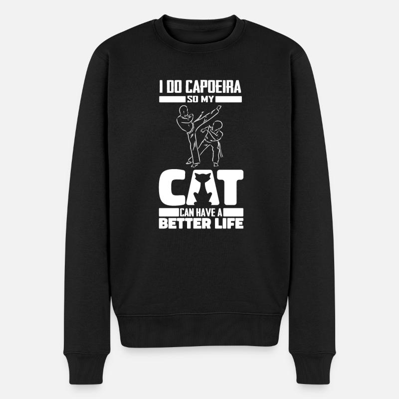 Capoeira Danse Martiale Chat - Pull Premium bio Homme - noir