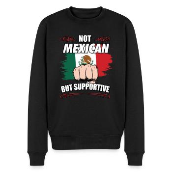 Not Mexican But Supportive Travel Tourist Mexican - Männer Premium Bio Pullover - Schwarz - Vorne - Nico (187cm)